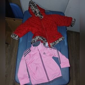 Adidas Pink Jacket and Red Quilted Coat